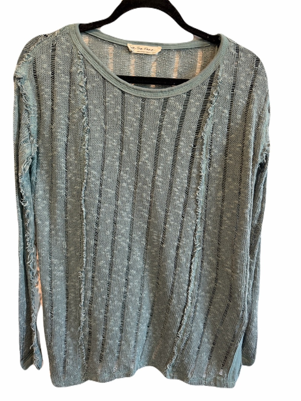 We the Free Cotton Blend Green Knit Long Sleeve Top - Small - Picture 1 of 8